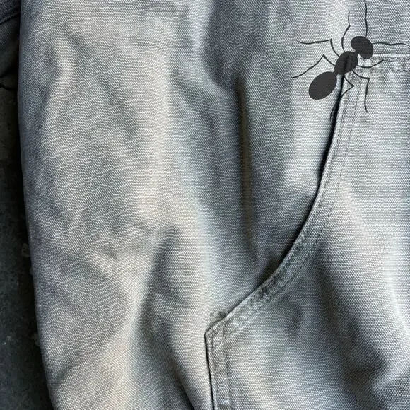 Vintage y2k gray/beige carhartt hooded work wear jacket